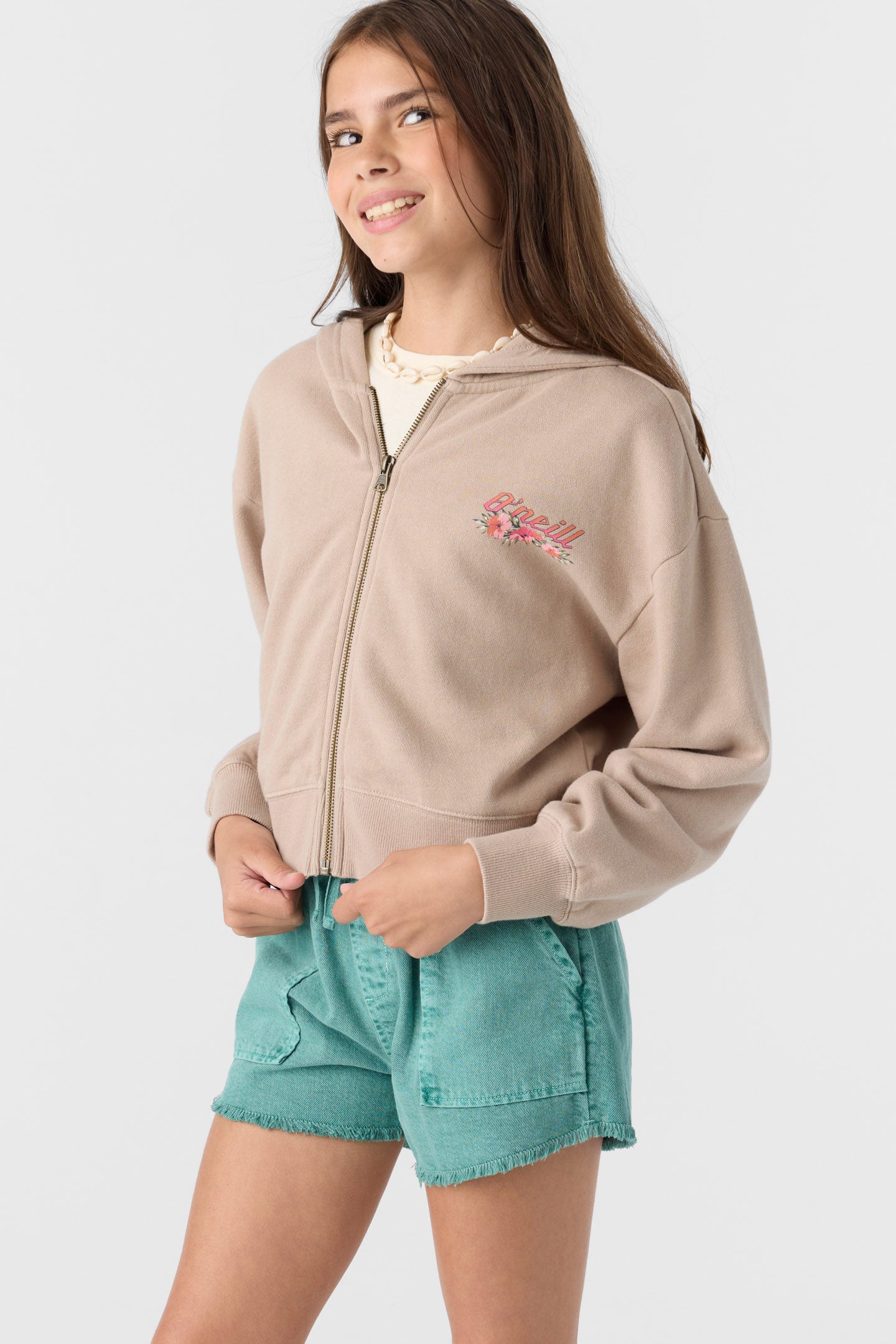 Girl's Darcie Zip Fleece - Simply Taupe | O'Neill