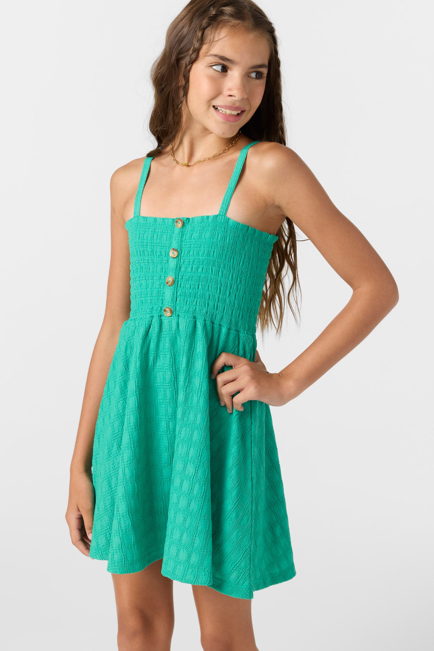 Girl's Shaena Short Dress - Peacock Green | O'Neill
