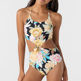 Girl's Mikah Floral Knot Front One-Piece