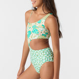 Girl's Shell Abstract Asymm One-Piece