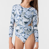 Girl's Palmetto Tropical Cut Out Surf Suit