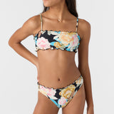 Girl's Mikah Floral Ruffle Edge Bandeau Set