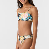 Girl's Mikah Floral Ruffle Edge Bandeau Set