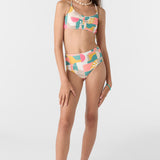 Girl's Lisbon Geo Ruched Bralette Set