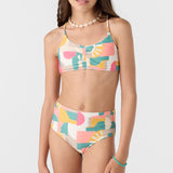 Girl's Lisbon Geo Ruched Bralette Set