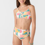 Girl's Lisbon Geo Ruched Bralette Set