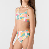 Girl's Lisbon Geo Ruched Bralette Set