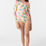 Girl's Lisbon Geo Twist Back Surf Suit
