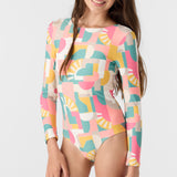 Girl's Lisbon Geo Twist Back Surf Suit