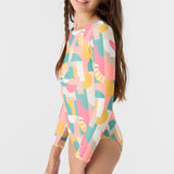 Girl's Lisbon Geo Twist Back Surf Suit
