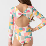 Girl's Lisbon Geo Twist Back Surf Suit