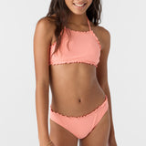 Girl's Dawnbreak Rib Hi-Neck Ruffle Edge Set