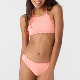 Girl's Dawnbreak Rib Hi-Neck Ruffle Edge Set