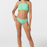 Girl's Dawnbreak Rib Hi-Neck Ruffle Edge Set High Neck Top Set