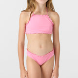 Girl's Dawnbreak Rib Hi-Neck Ruffle Edge Set High Neck Top Set