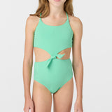 Girl's Dawnbreak Rib Knot Front One-Piece