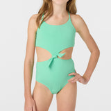 Girl's Dawnbreak Rib Knot Front One-Piece