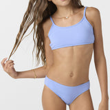 Girl's Dawnbreak Rib Tie Back Bralette Top Set