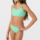 Girl's Dawnbreak Rib Tie Back Bralette Top Set