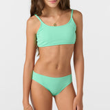 Girl's Dawnbreak Rib Tie Back Bralette Top Set