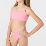 Girl's Dawnbreak Rib Tie Back Bralette Top Set