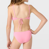 Girl's Dawnbreak Rib Tie Back Bralette Top Set