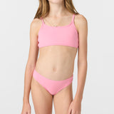 Girl's Dawnbreak Rib Tie Back Bralette Top Set