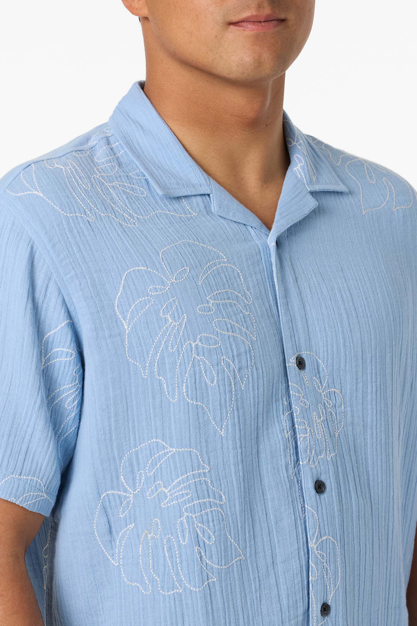 Pipeline Rodeo Monstera Shirt - Blue Glass | O'Neill