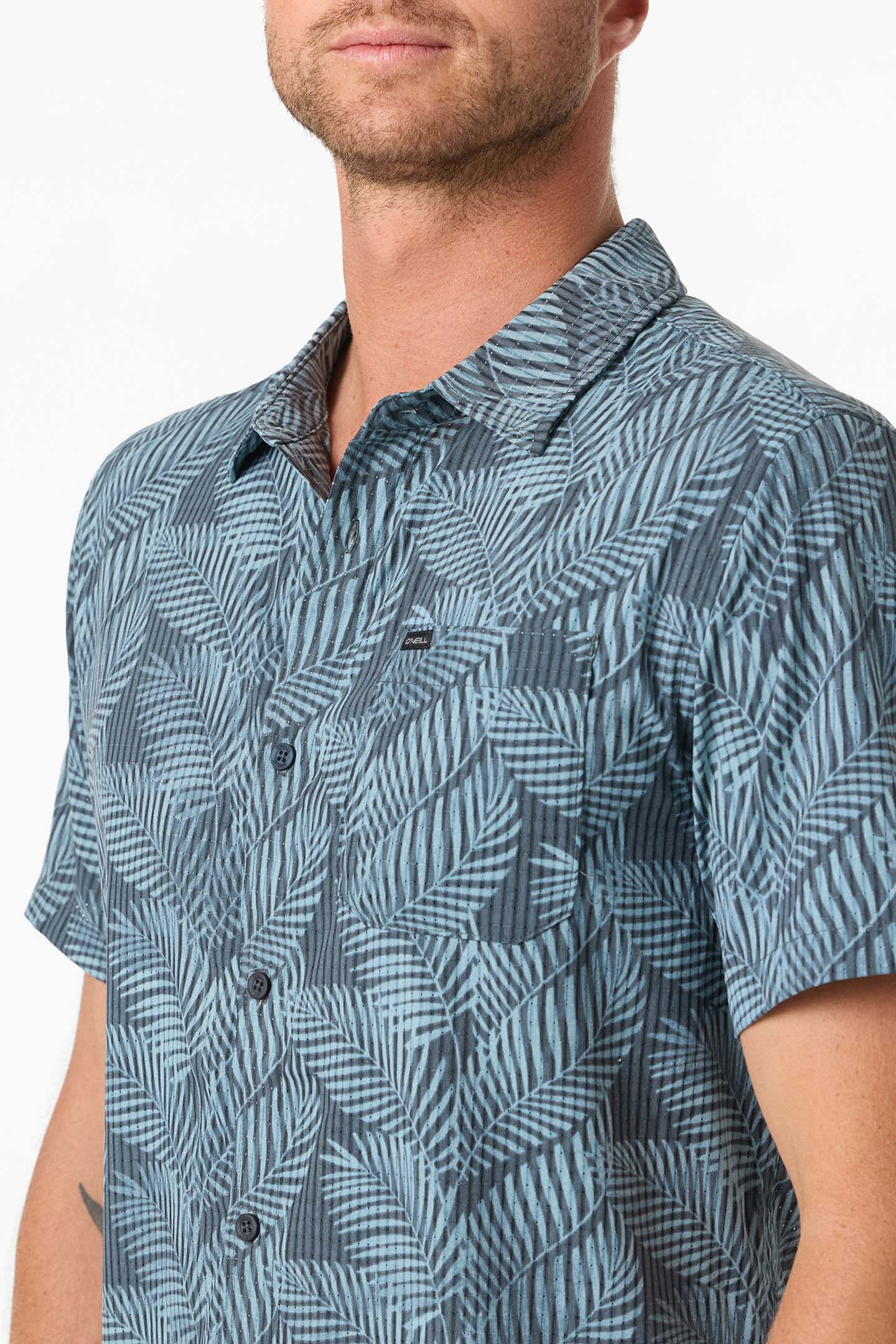TRVLR Perforated Printed Standard Fit Shirt - Dark Slate | O'Neill