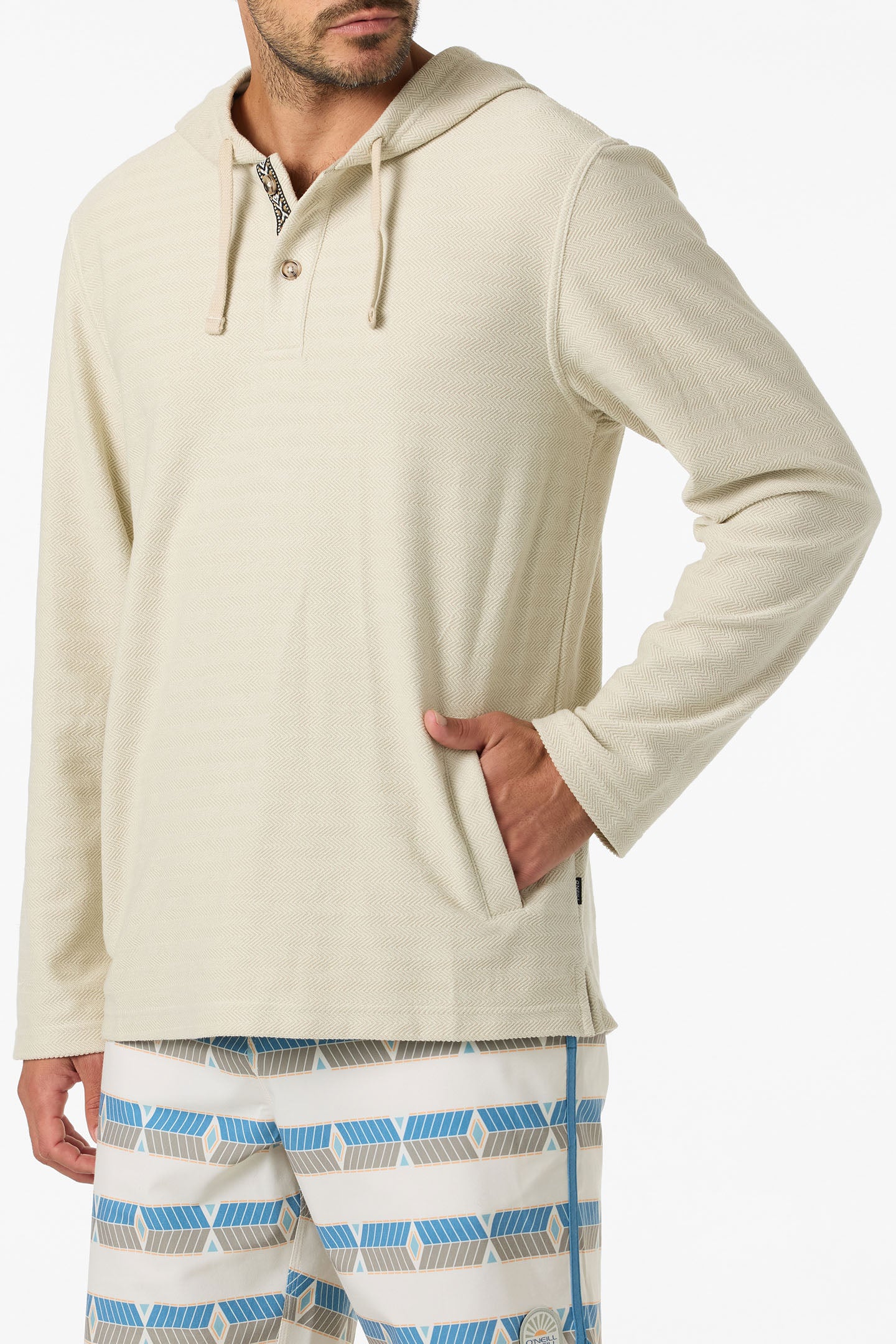 Bavaro Solid Poncho Pullover Fleece - Lt Khaki | O'Neill