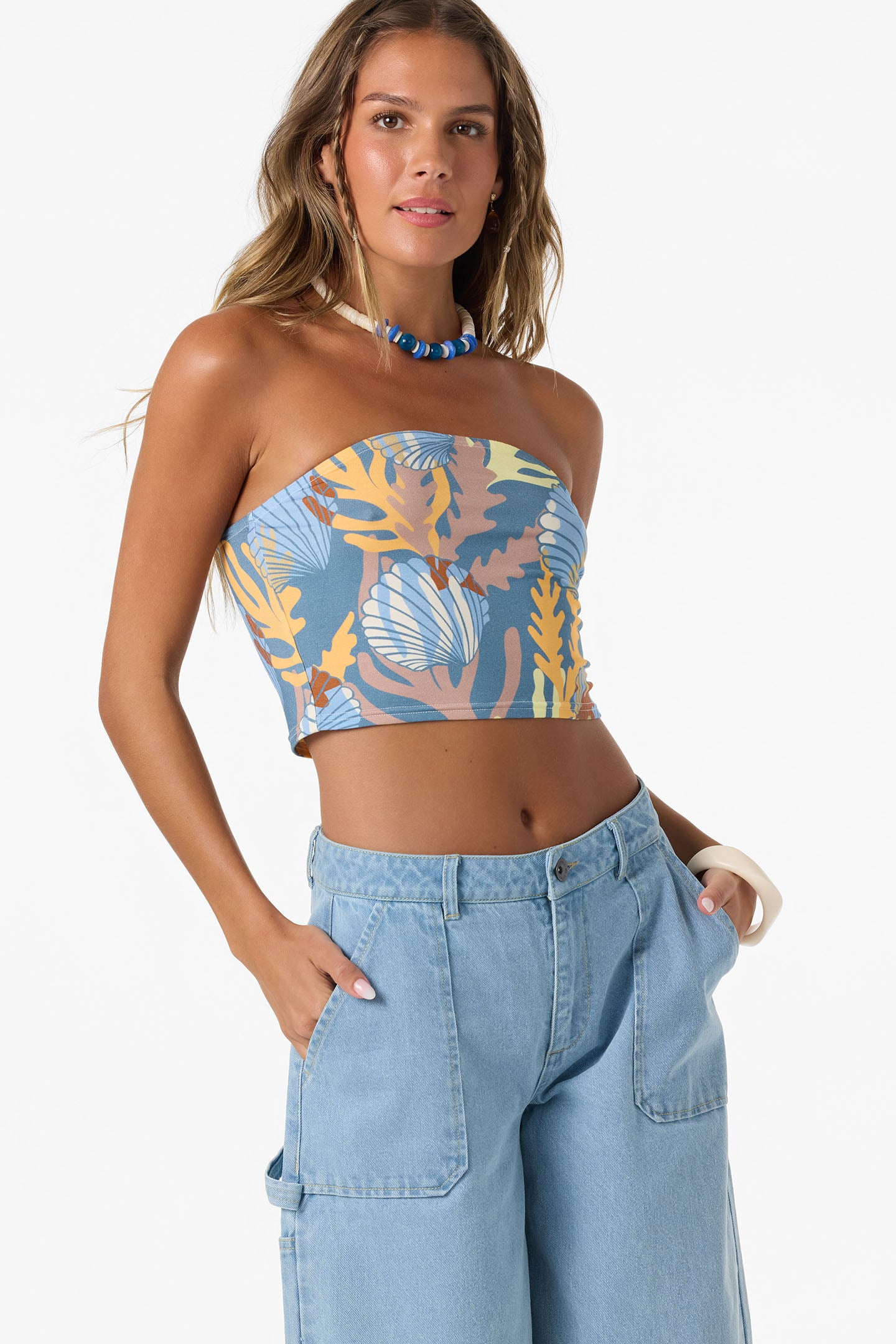 Adeline Geo Tube Top Tops - Captain's Blue | O'Neill