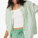 Leni Stripe Relaxed Long Sleeve Top - Green | O'Neill