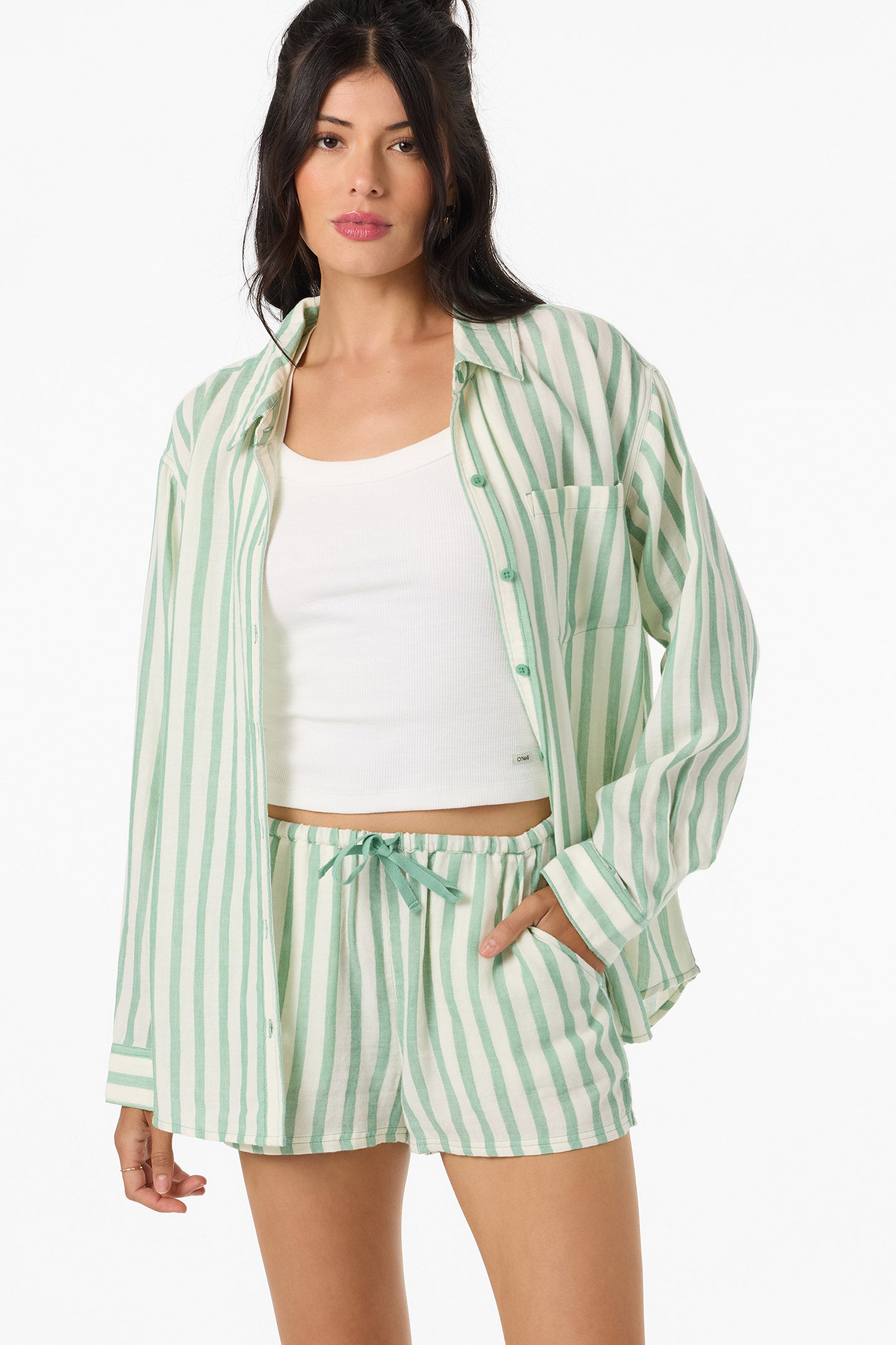 Brenda Stripe Beach Shorts - Green | O'Neill