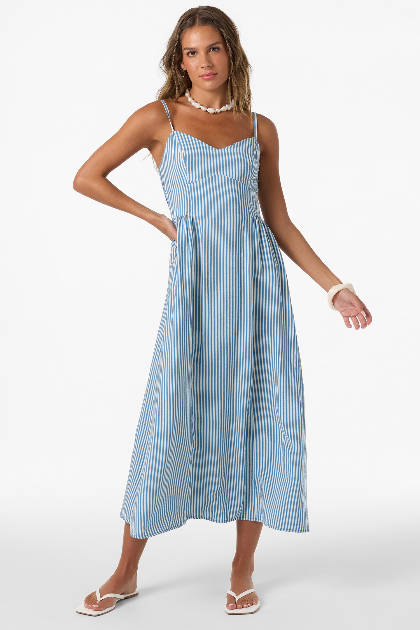 Linden Stripe Dress Midi Dress - Tofu | O'Neill