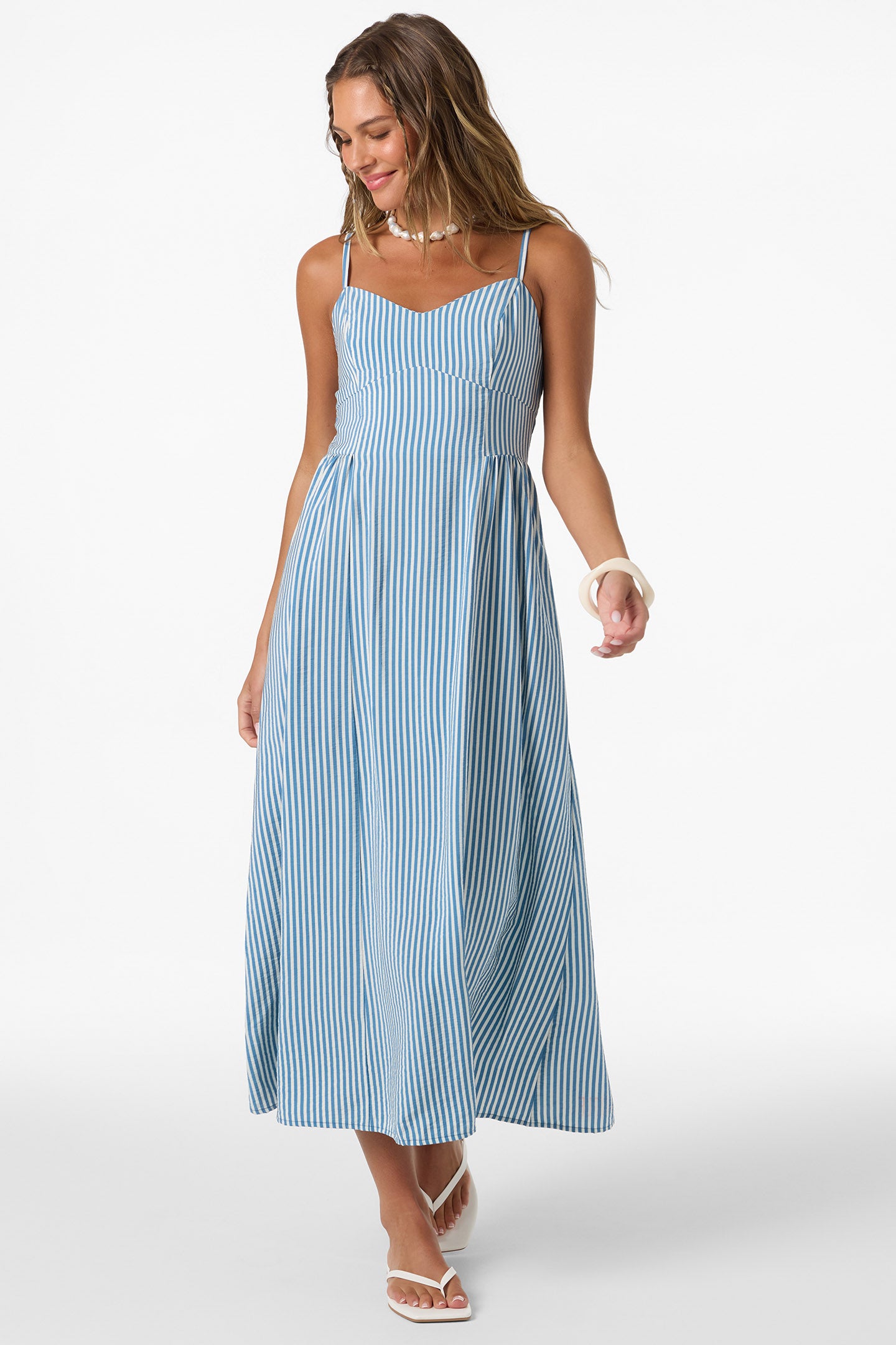 Linden Stripe Dress Midi Dress - Tofu | O'Neill
