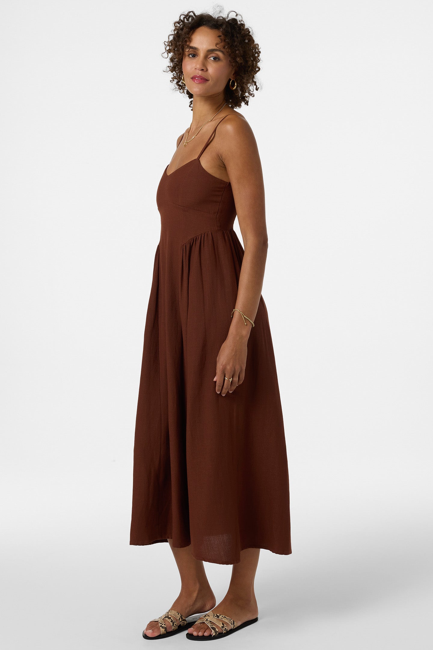 O'Neill Women's Linden Solid Dress, Large, Coconut Brown