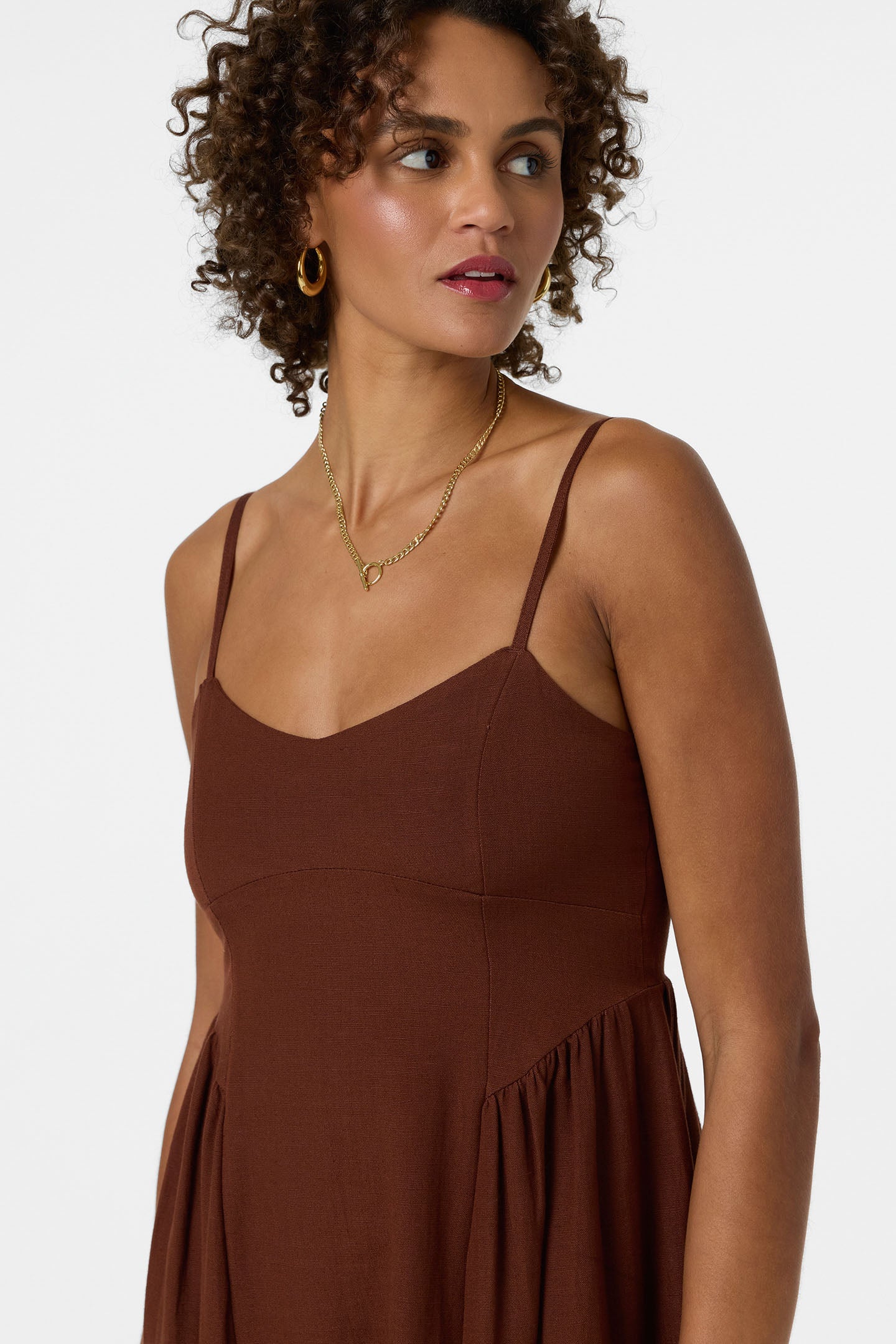 O'Neill Women's Linden Solid Dress, Large, Coconut Brown