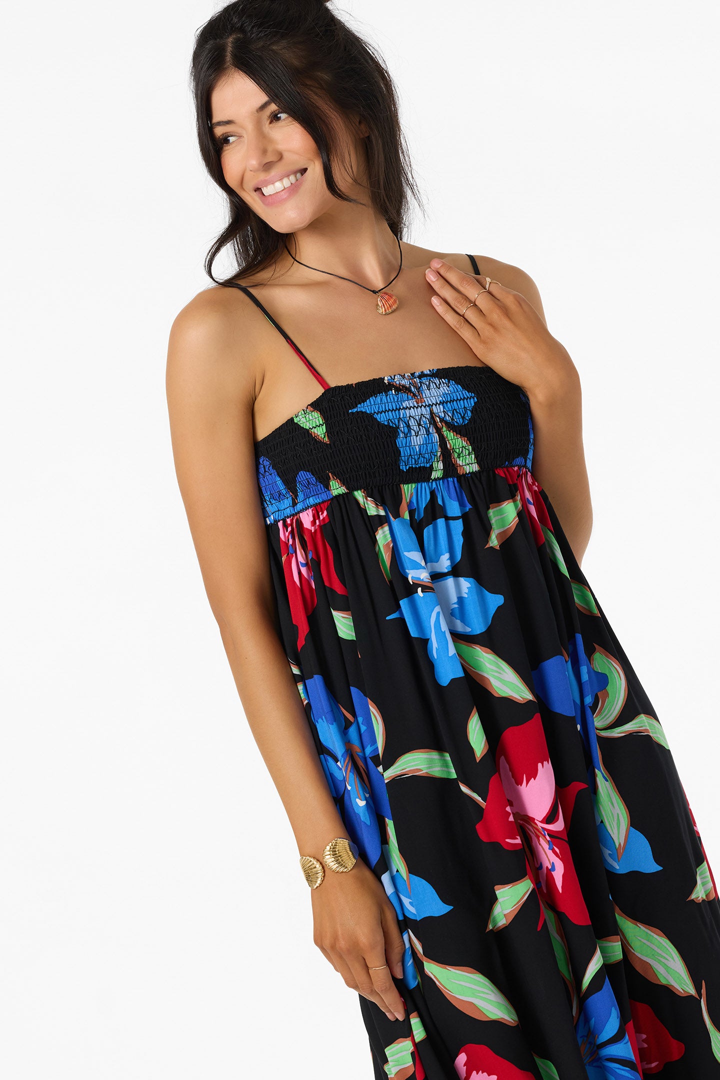 O'Neill Women's Nickie Floral Maxi Dress in Black, Size XS, Viscose O'Neill Women's Nickie Floral Maxi Dress in Black, Size XS, Viscose