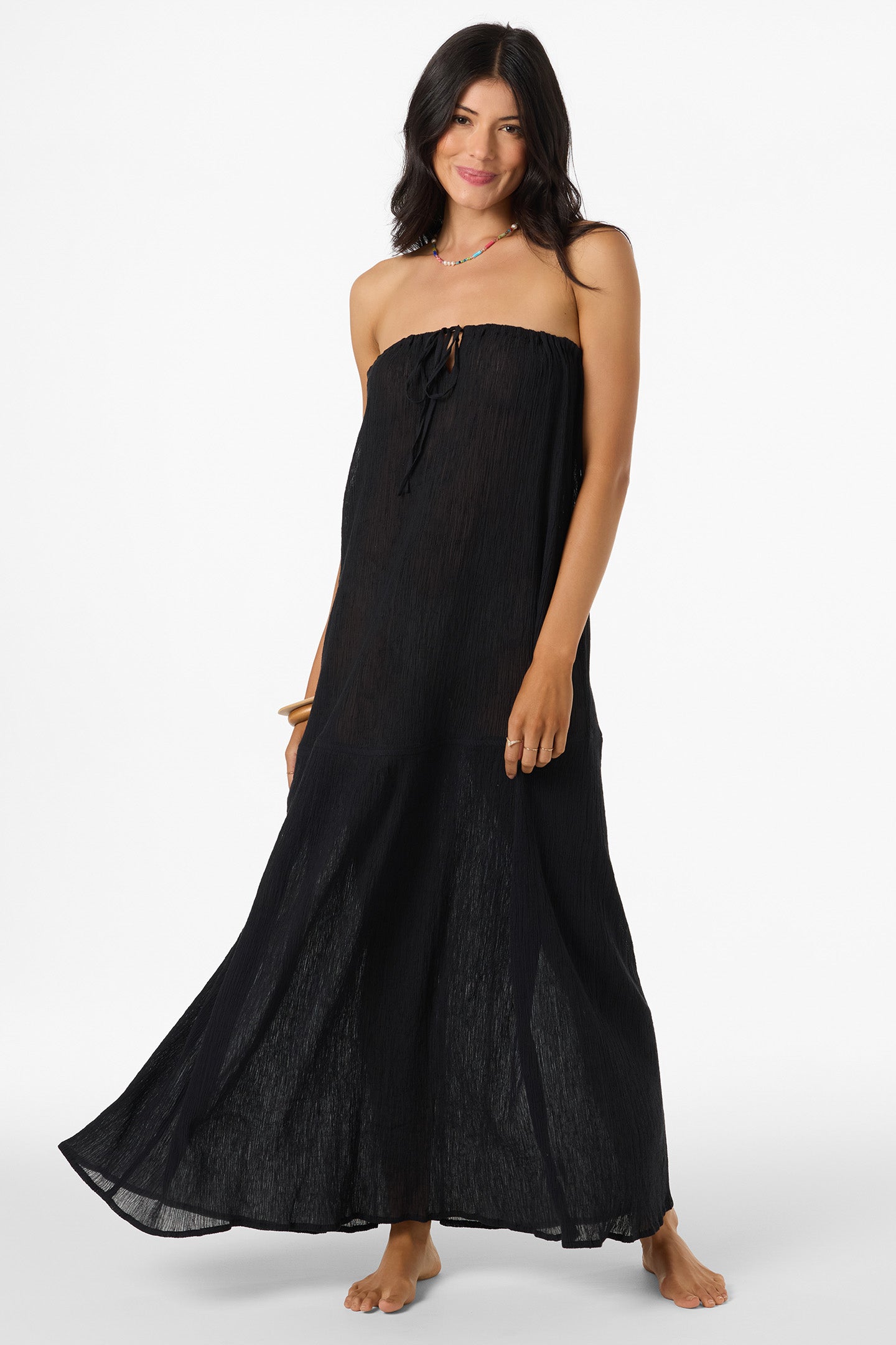 O'Neill Women's Janey Maxi Cover-Up Dress in Black, Size Small, Viscose