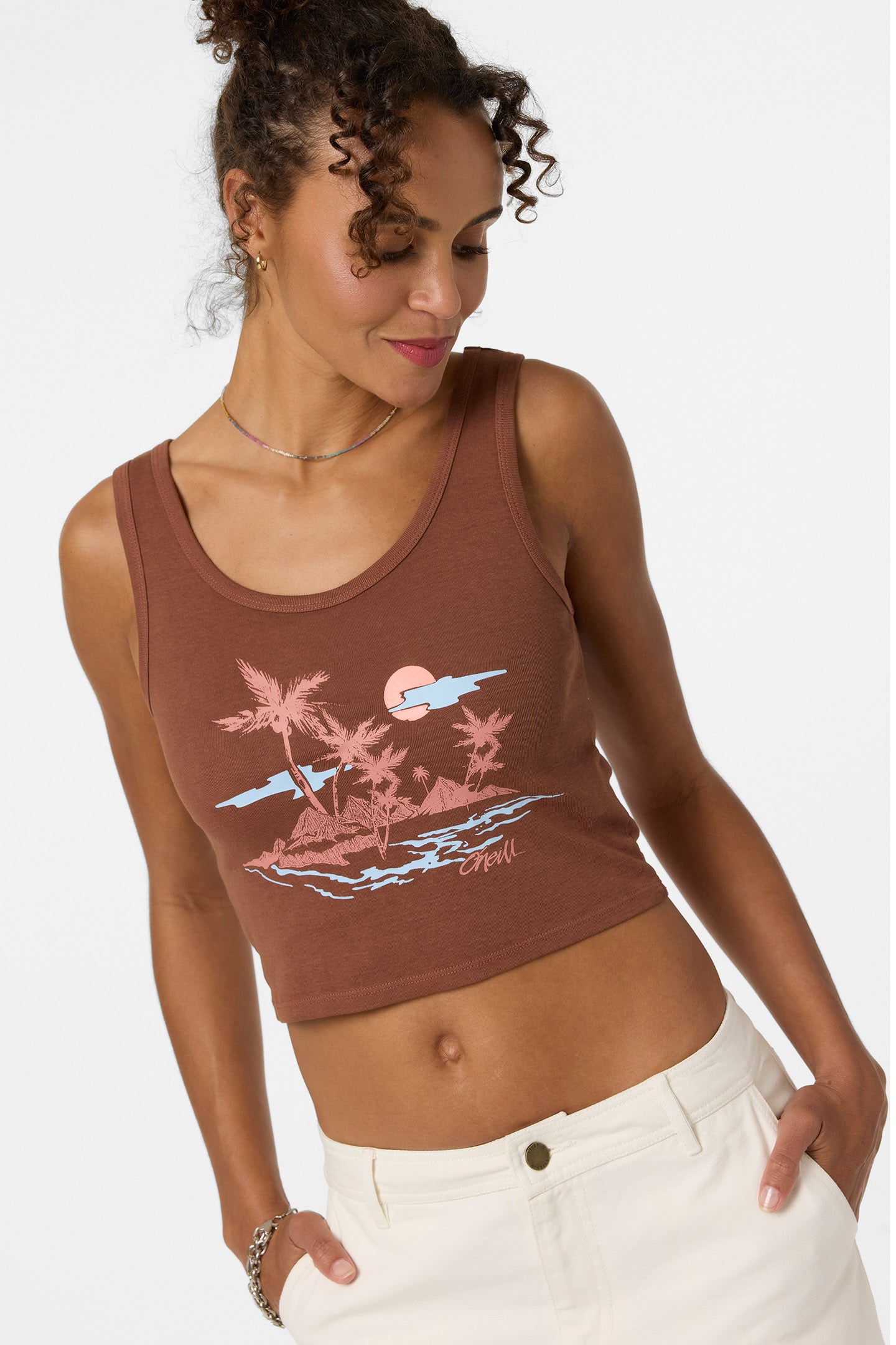 Motu Scoop Neck Tank - Coconut Brown | O'Neill