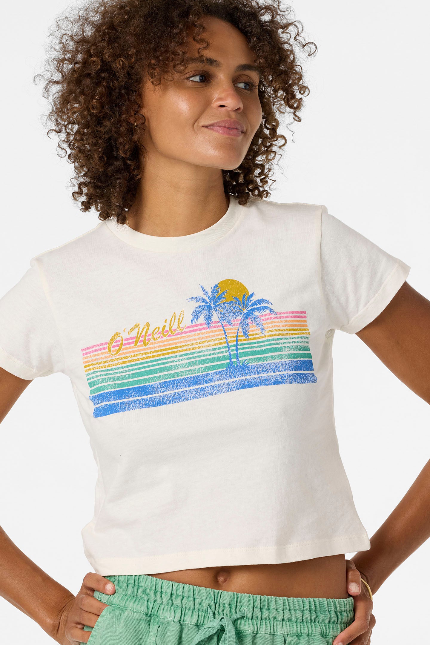 Retro Stripe Fitted Tee - Tofu | O'Neill