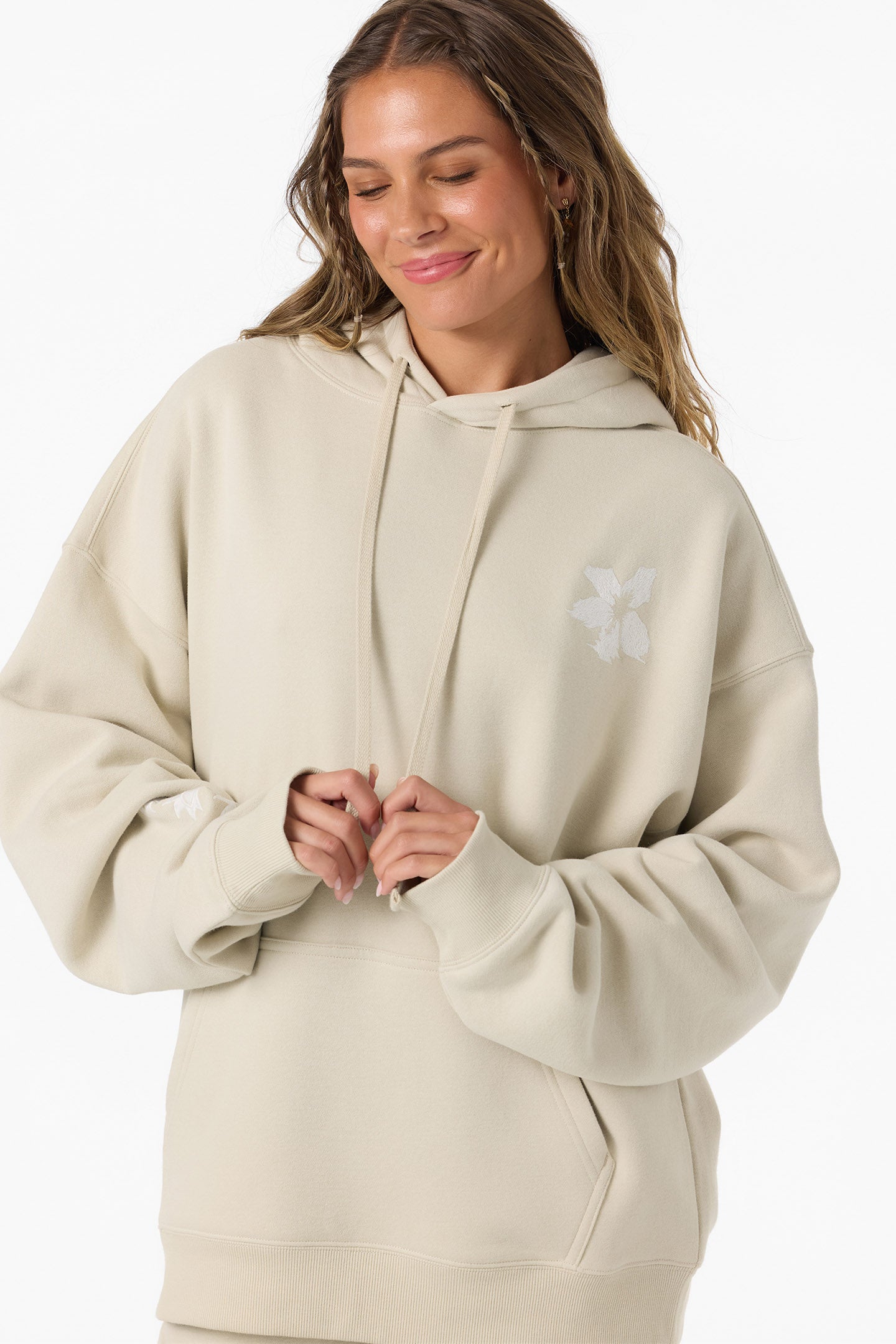 Tropic Melt Oversized Hoodie Pullover Fleece - Lt Khaki | O'Neill