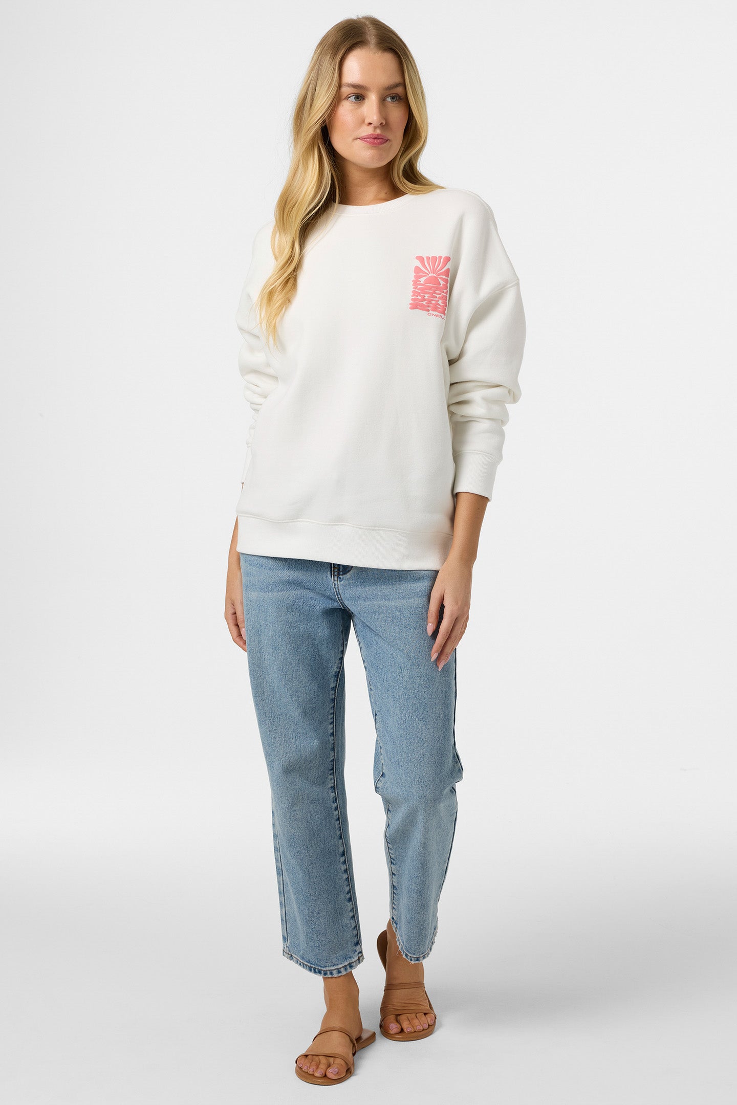 Reflect Oversized Crew Neck Fleece - White | O'Neill