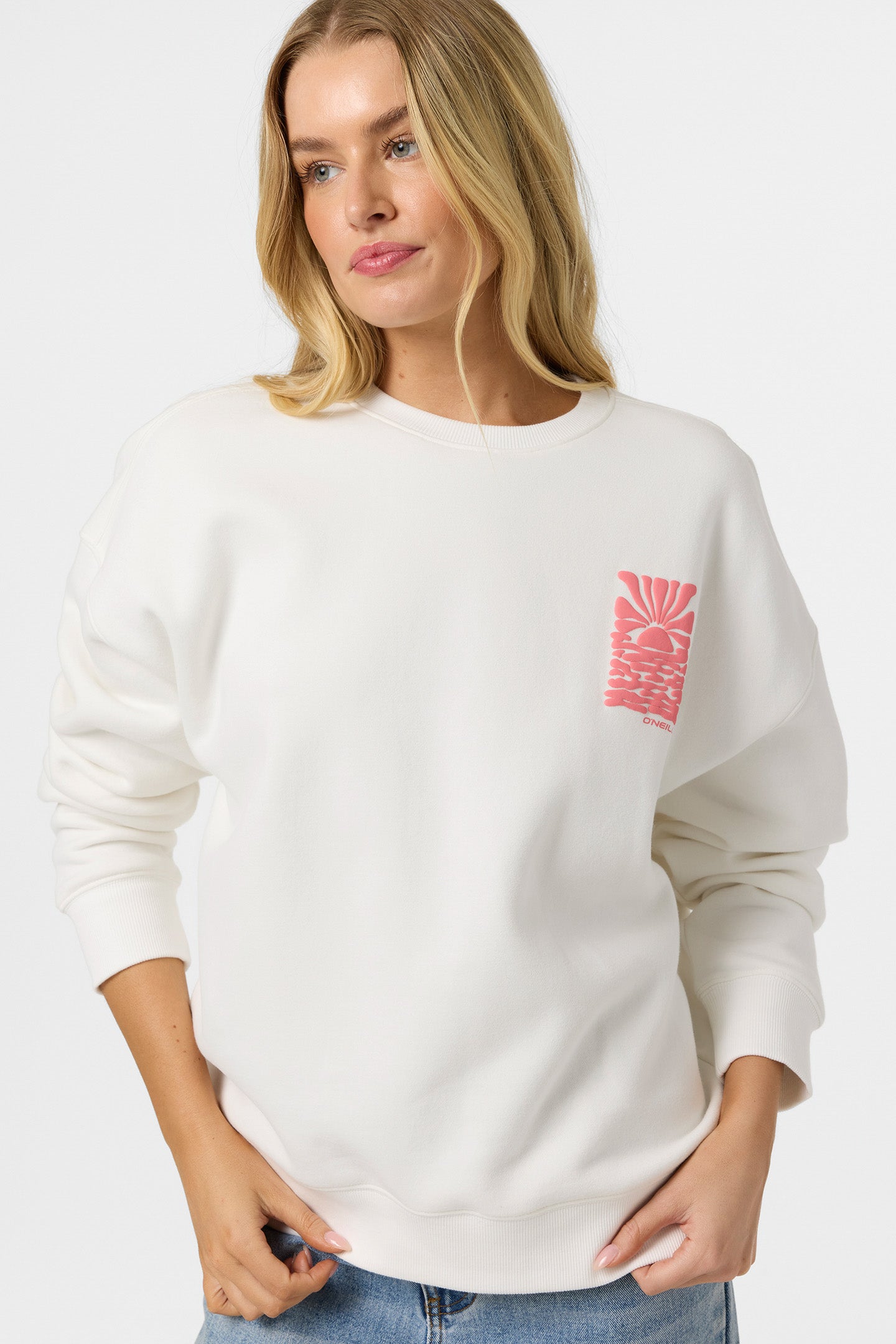 Reflect Oversized Crew Neck Fleece - White | O'Neill