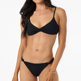 Hibiscus Tide Malibu Bralette Top - Black | O'Neill