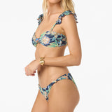 Mermaid Floral Paradise Bandeau Top - Navy | O'Neill