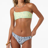 Margo Abstract Seal Beach Revo Bandeau Top - Citron | O'Neill