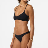 Saltwater Solids Huntington Bralette Top - Black | O'Neill