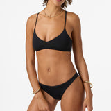 Saltwater Solids Hermosa Skimpy Bottoms - Black | O'Neill