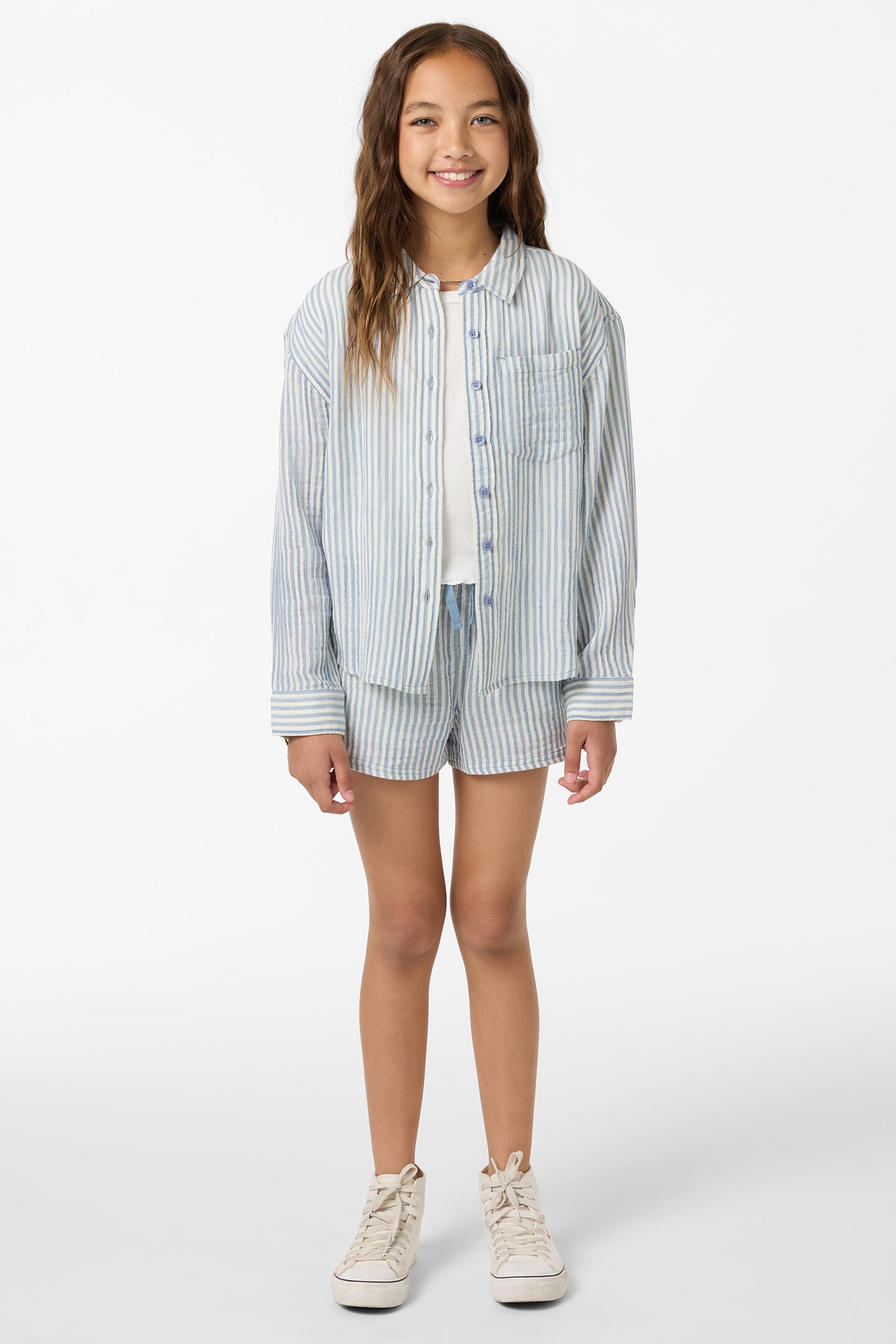 Girl's Leni Stripe Relaxed Long Sleeve Top - Tofu | O'Neill